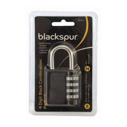 BLACKSPUR 4 Digital Black Combination Padlock BLACKSPUR 4 Digital Black Combination Padlock